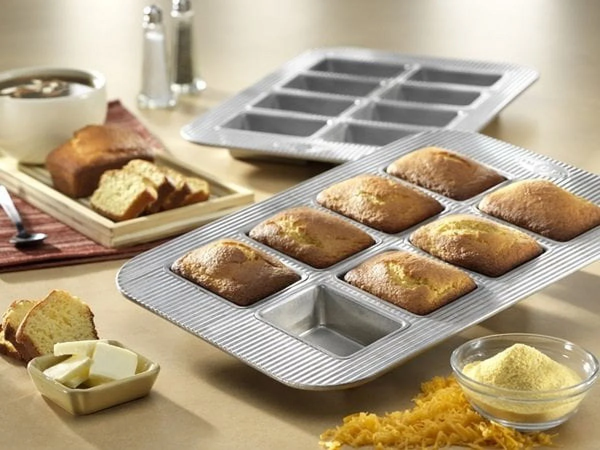 USA Pan Nonstick Mini Loaf Pan, 8 Well
