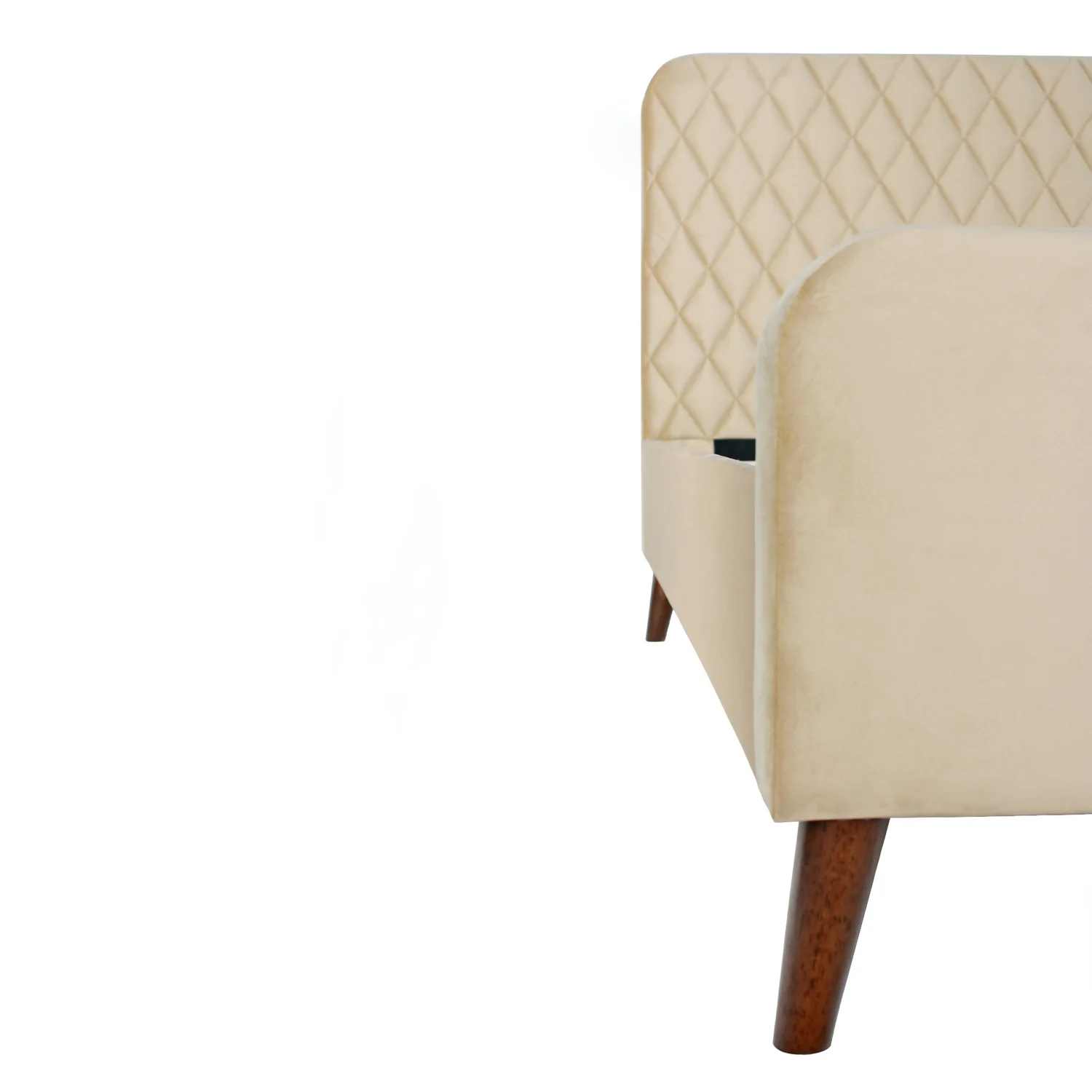 Better Home Products Roza Velvet Upholstered Queen Bed with Headboard Champaign