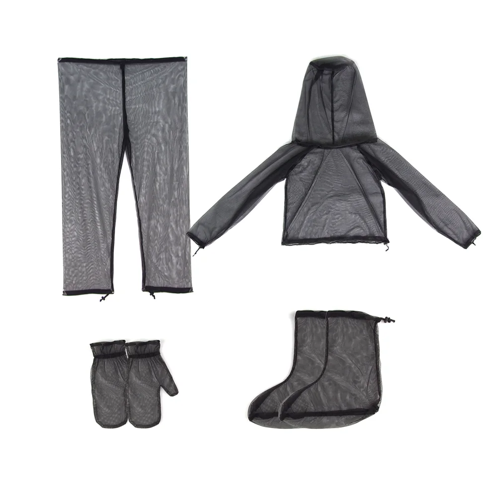 4Pcs Mosquito Suit,Light-Weight Bug Repellent Jacket Hood and Pants Net Clothing Set for Men and Women