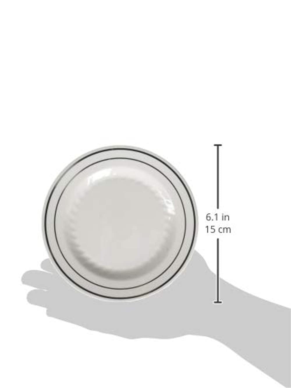 Fineline Settings Silver Splendor White With Silver Round China-Like 6