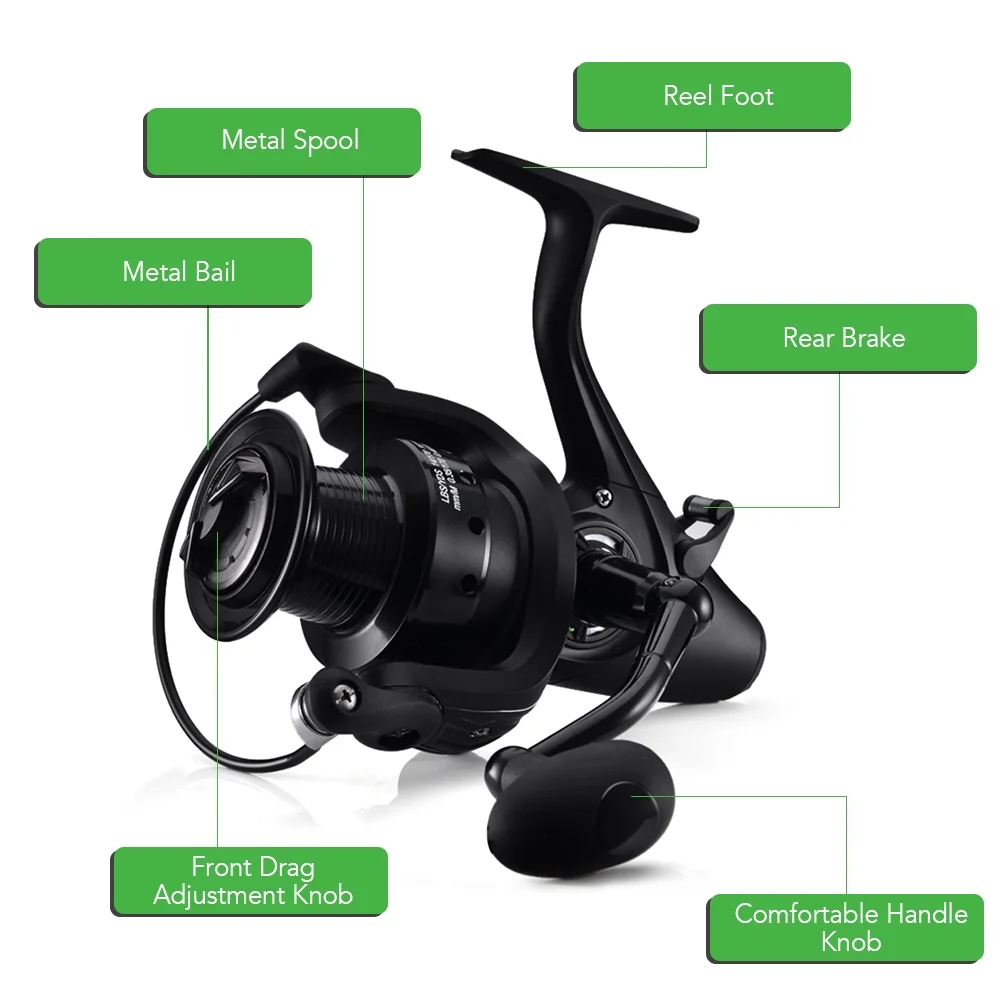 Lizard 12+1 BB Spinning Reel Fishing Reel with Front and Rear Double Drag Carp Fishing Reel Left Right Interchangeable