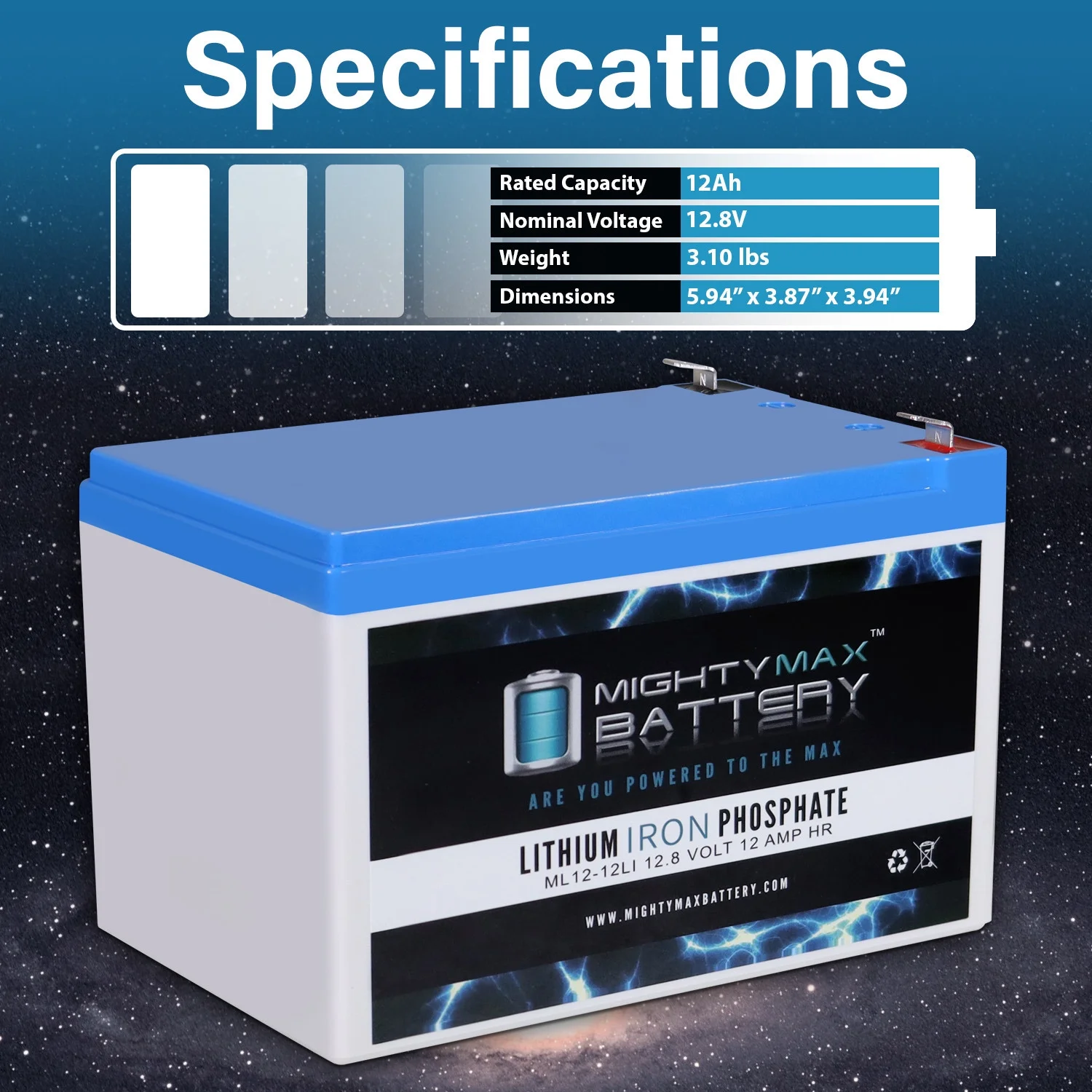 12V 12Ah Lithium Replacement Battery Compatible with Electra ScootNGo 88700 Scooter Bike - 2 Pack