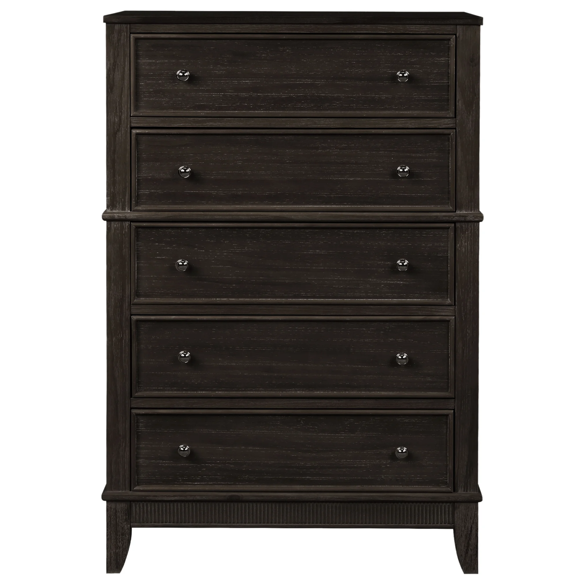 Chic Hazel 5 Drawers Chest Solid Wood, Coffee