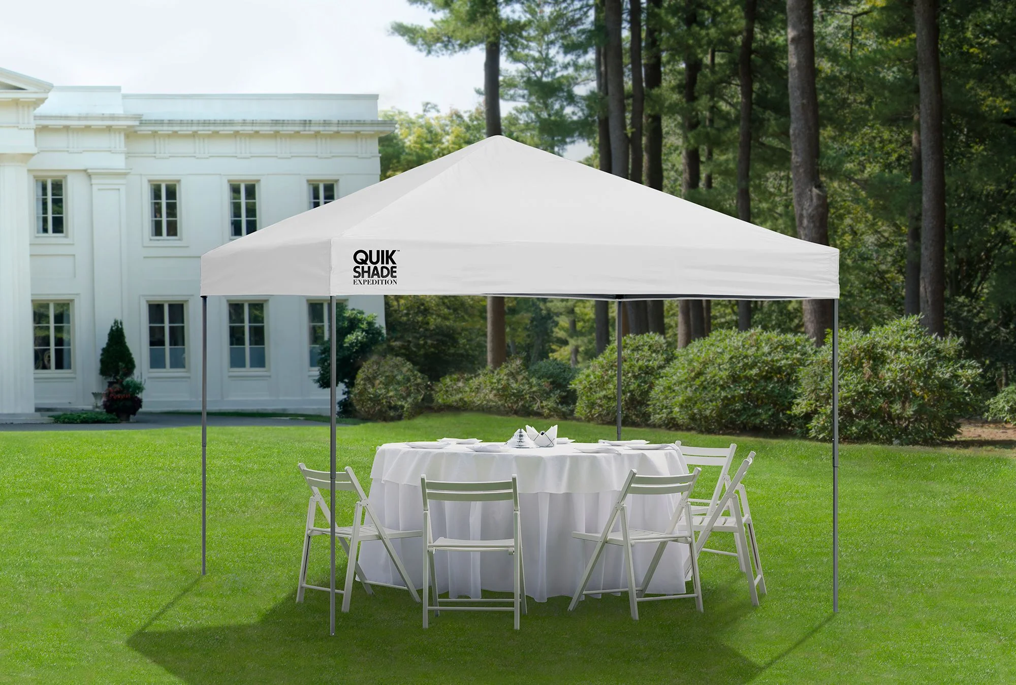 Quik Shade 167512DS EX100 10 x 10 ft. Straight Leg Canopy, White Cover - Gray Frame