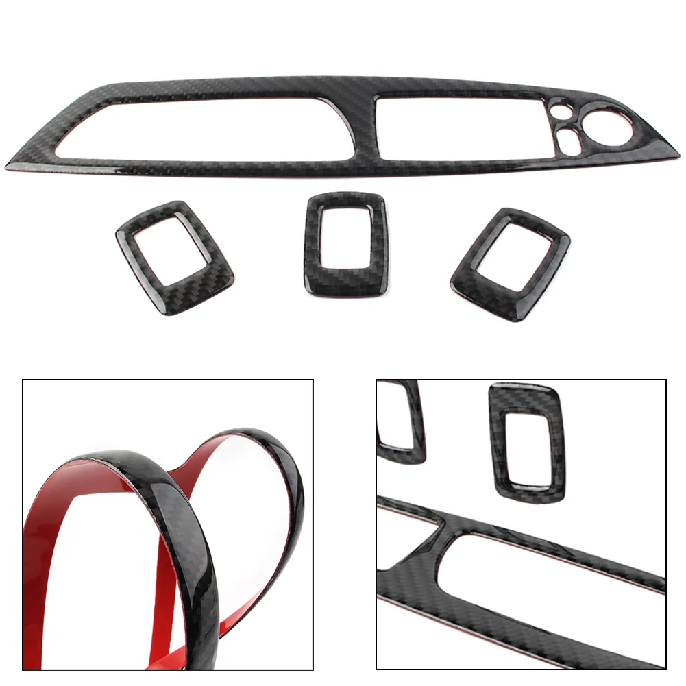 ZS 4Pcs Auto bon Fiber Auto Door Window Button Frame Cover Trim For BMW X5 E70 X6 E71 2008 2009 2010 2011 2012 2013 RHD