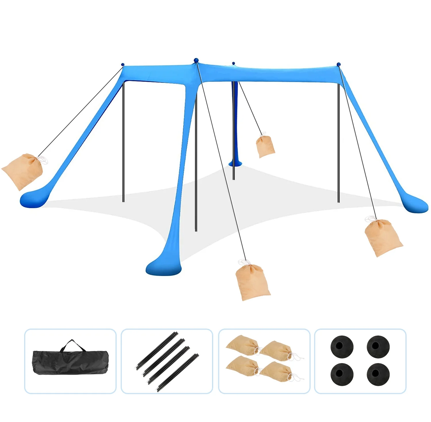 10x10ft Canopy Beach Tent, iMounTEK Portable Beach Tent for 6-8 Person, Easy Setup