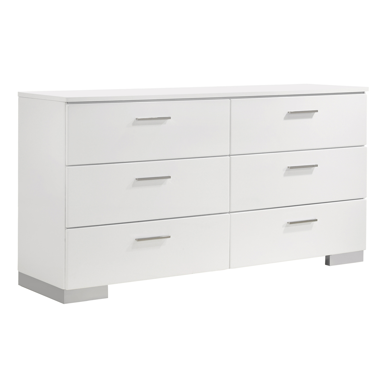 Coaster Felicity 5-Piece Faux Leather Twin Bedroom Set in Glossy White