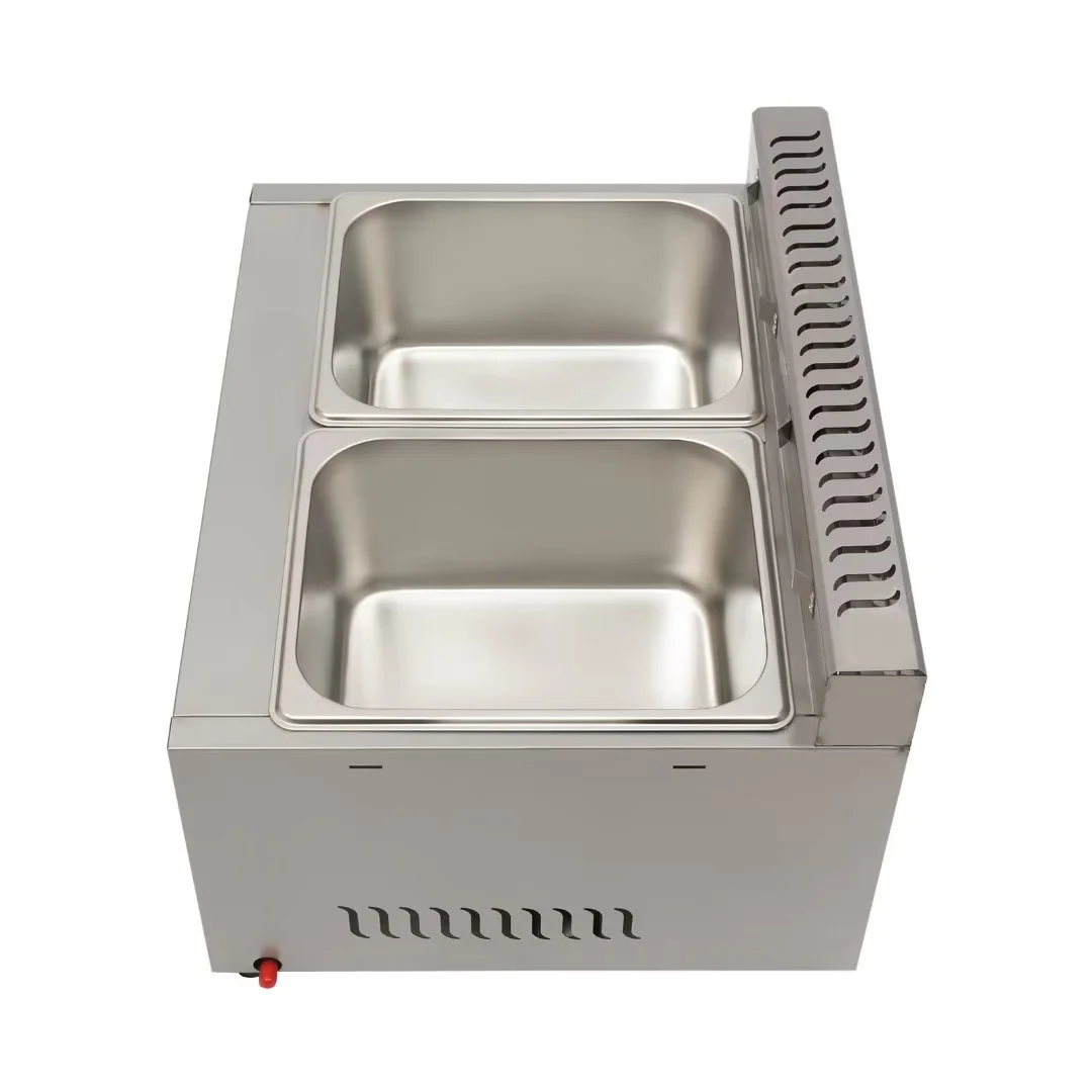 TFCFL 2-Pan 400 fl oz Commercial Gas Bain Marie Buffet Countertop Food Warmer Steam Cooking Heating Pot 26.79