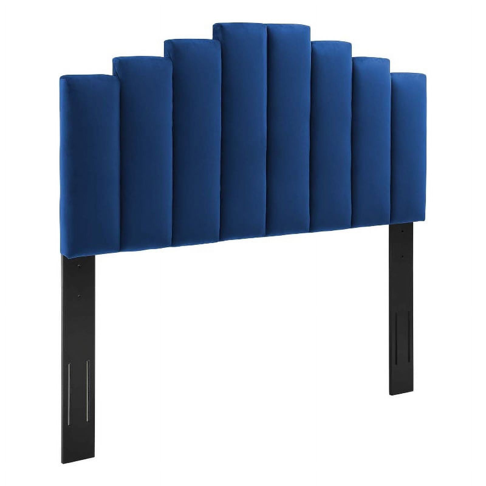 Pemberly Row Performance Velvet King/California King Headboard in Navy