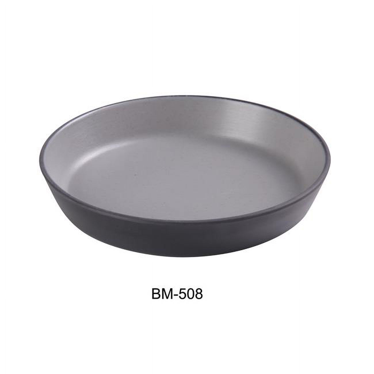8.5 x 1.75 in. Birmingham Melamine Dish, Gray & Black - 24 oz - Pack of 24