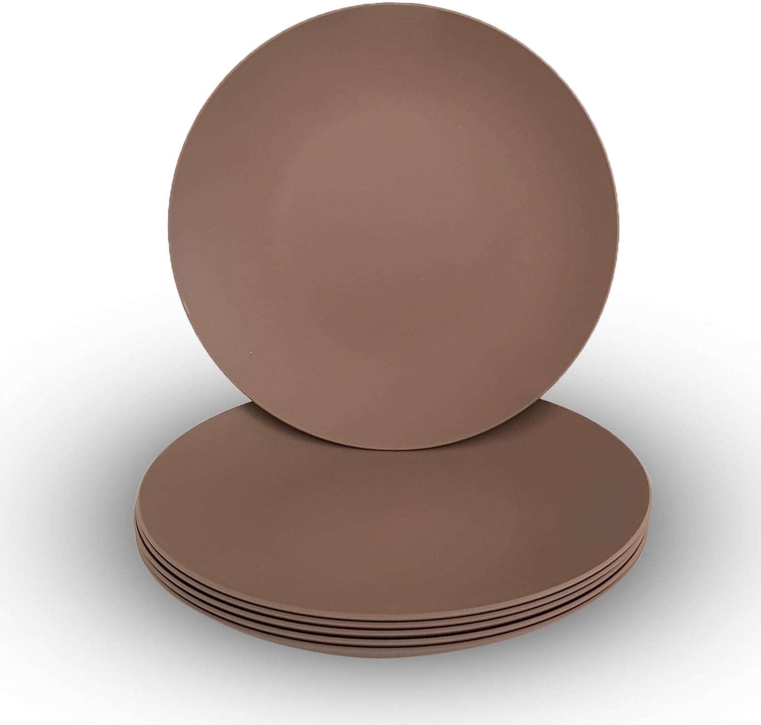 Durable Plastic Plate Set- BPA Free- Set Of 6 (Gray)