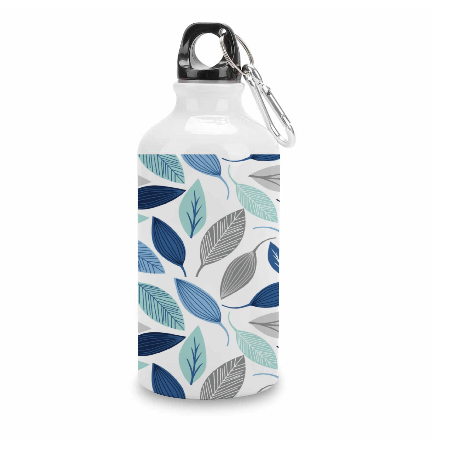 SKYSONIC 400ml Sport Aluminum Water Bottle,Leaf Blue,Sport Multipack Leak Proof Easy Carry Travel Bottle with Twist Cap for Gym Hiking Camping Running Bike Outdoor