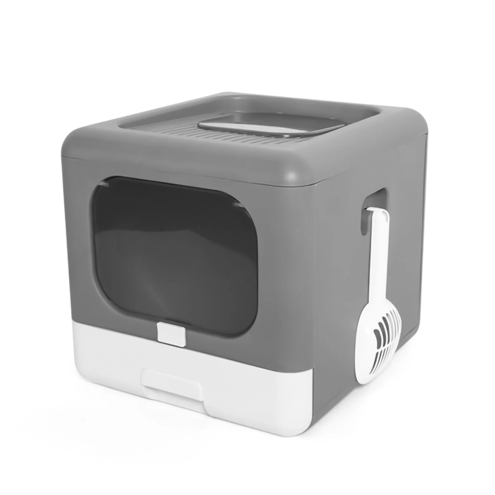 Portable Foldable Cat Litter Box Large Fully Enclosed Cat Potty Toilet Front Entry Exit with Lid Litter