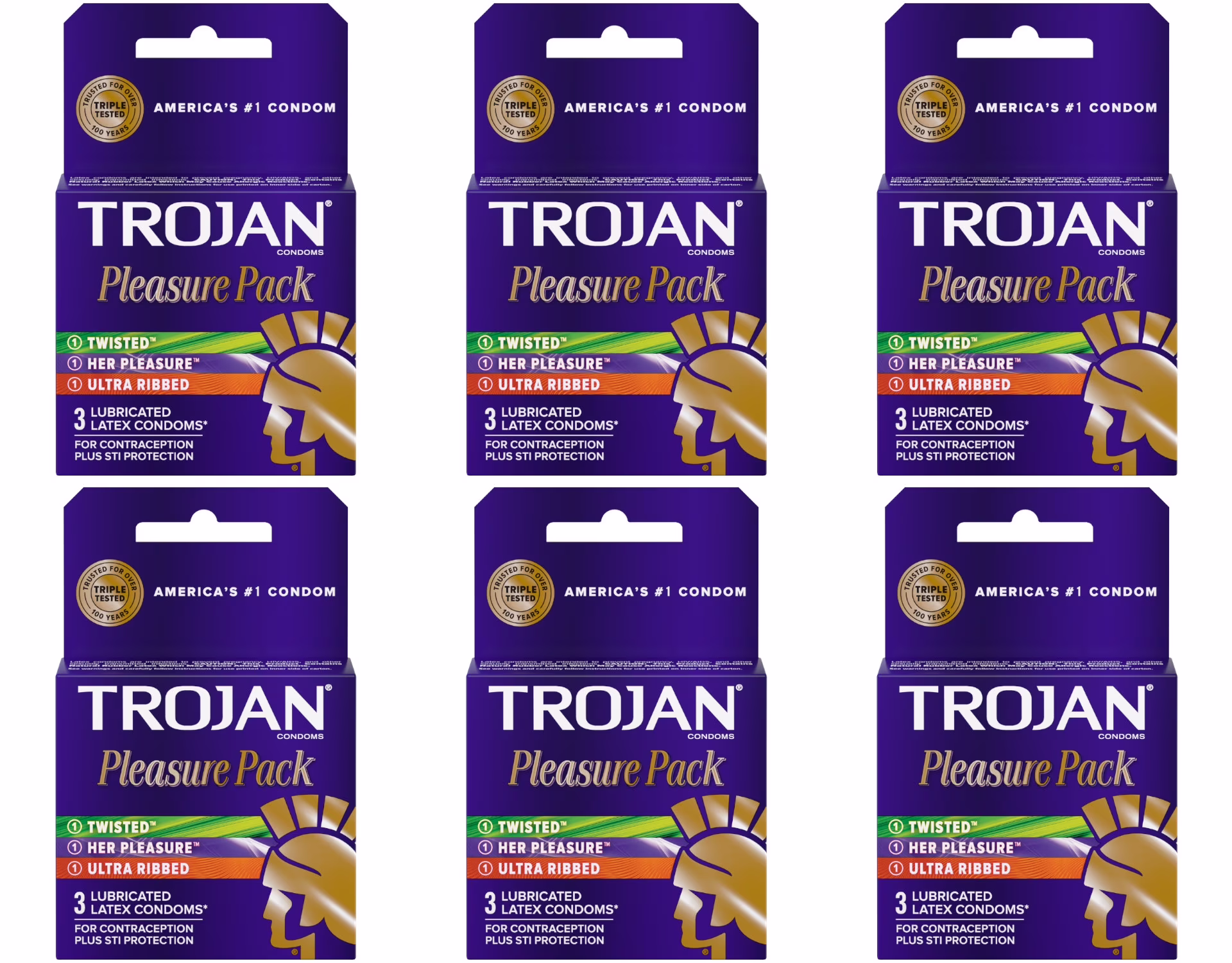 Product Of Trojan, Pleasure Pack Ultra Ribbed Lubricant, Count 6 (3Pk) - Birth Control / Grab Varieties & Flavors Cream