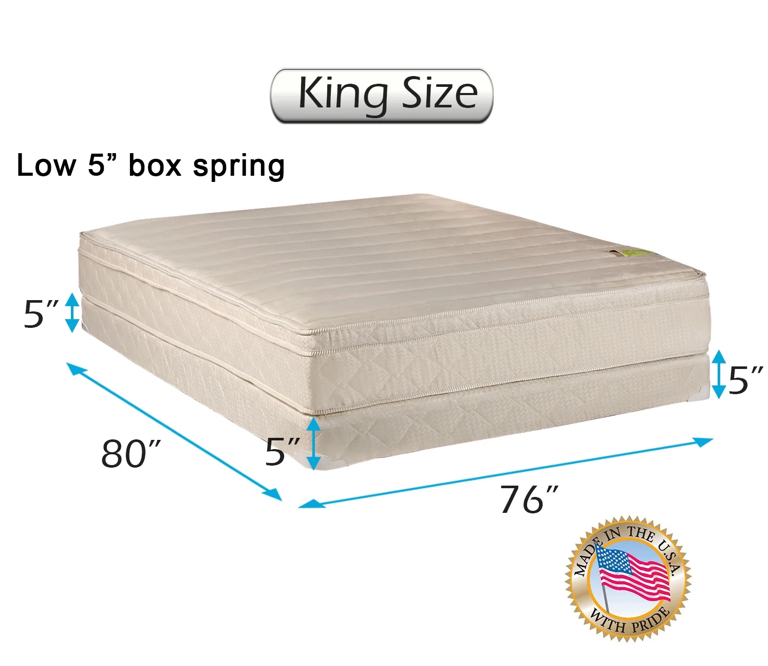 Comfort Pedic Firm (Eurotop) PillowTop King Size Mattress & Low 5
