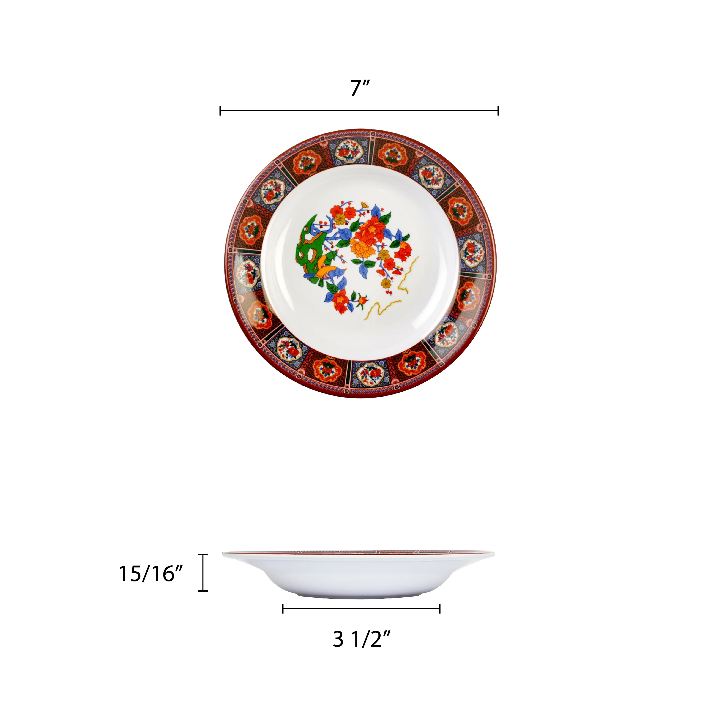 Excellante Peacock Melamine Dinnerware Collection 5 Oz, 7