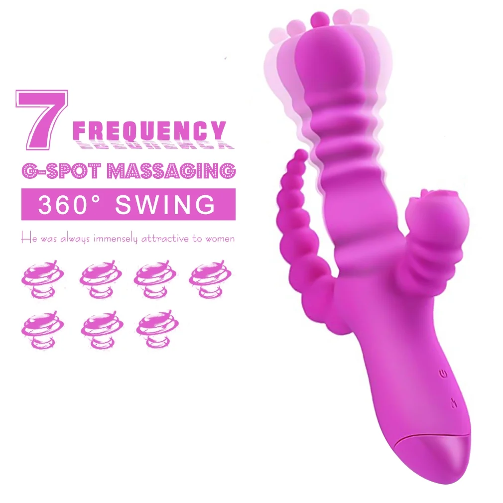 3 in 1 Rabbit Vibrator 7-Frequency Licking Vibrating Modes with Heating, Clitoris Stimulator Waterproof Dildo Vibrator Silicone Sex Toys for Women Couple,PinkVibrating Clitoral Stimulation Dildo Vibra