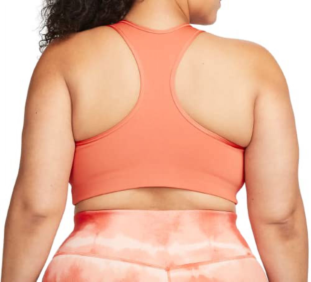Nike Dri-FIT Swoosh Women's Medium-Support Padded Sports Bra Plus Size Madder Root/White 1X DH3384-827