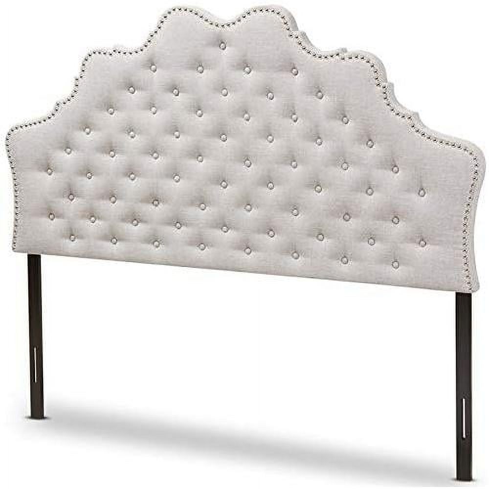 Hilda Tufted King Panel Headboard In Grayish Beige