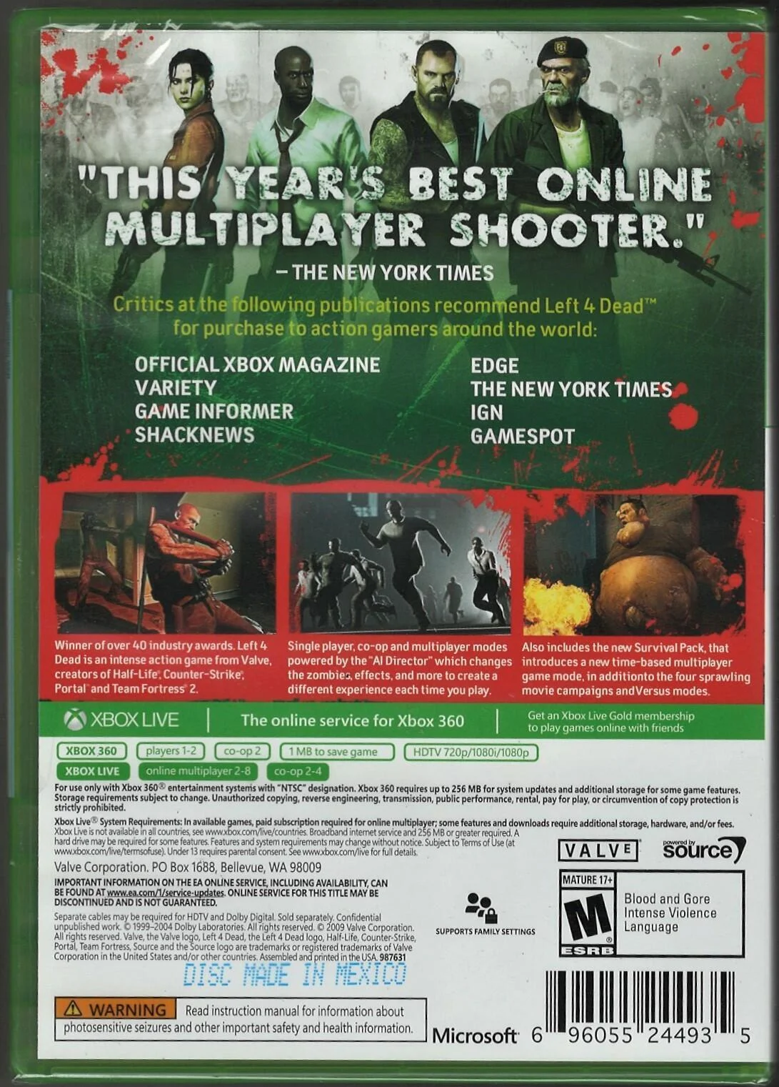 Left 4 Dead: Critic''s Game of the Year Edition (Platinum Hits) Xbox 360 -0014633098761