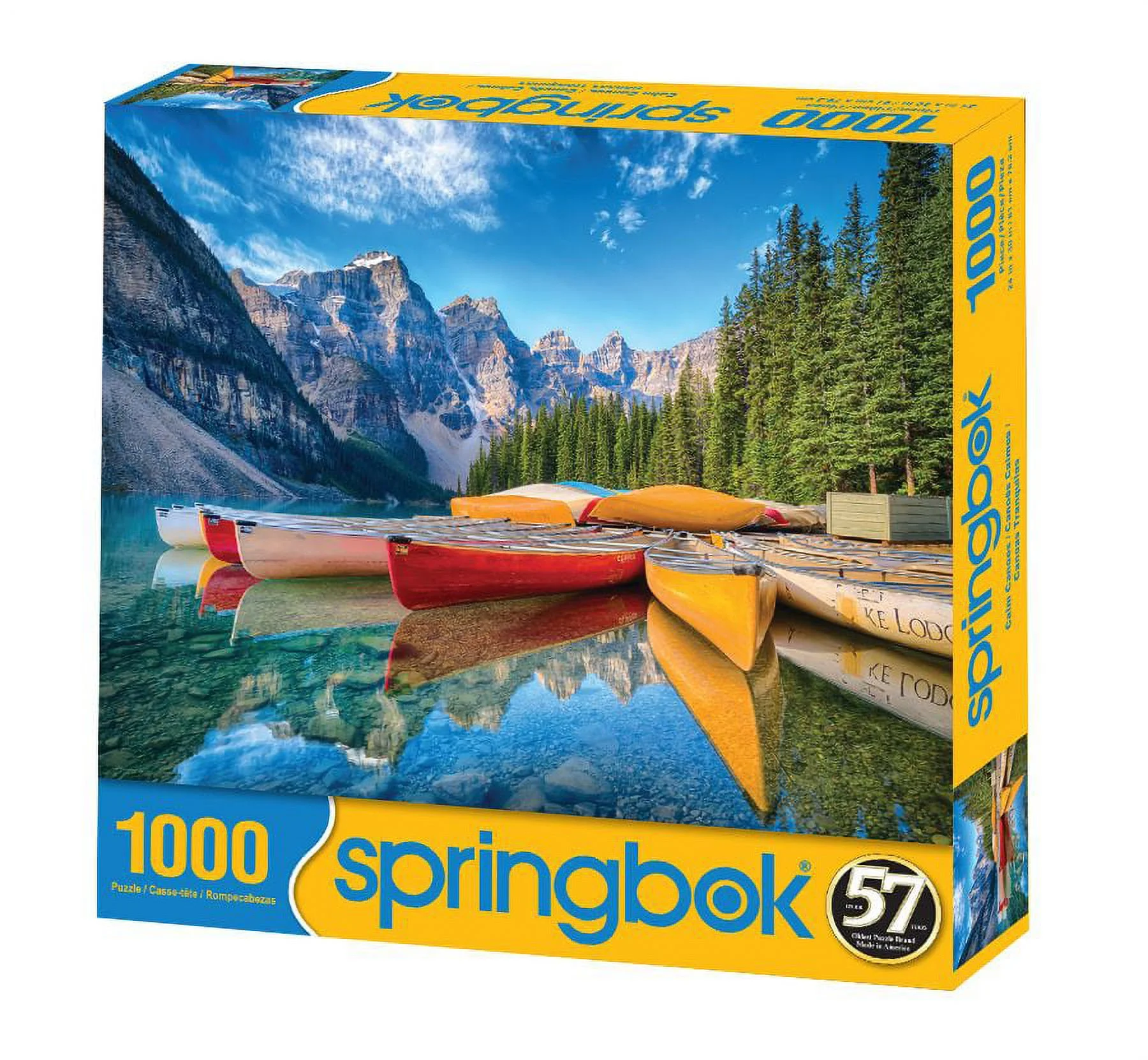 Springbok Calm Canoes - 1000 Piece Jigsaw Puzzle Adults - Unique Cut Pieces