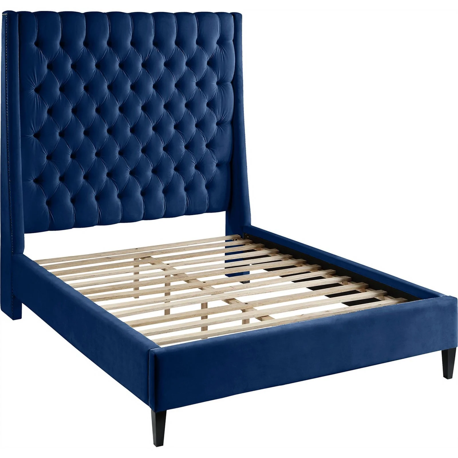 Meridian Furniture Fritz Navy Velvet King Bed