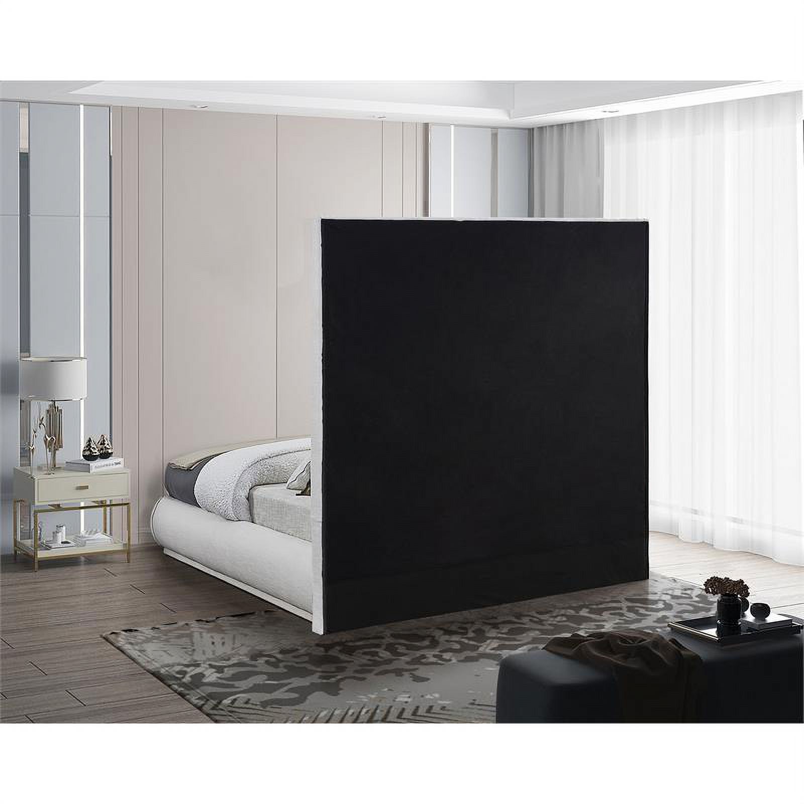 Meridian Furniture Brooke Cream Linen Textured Fabric King Bed