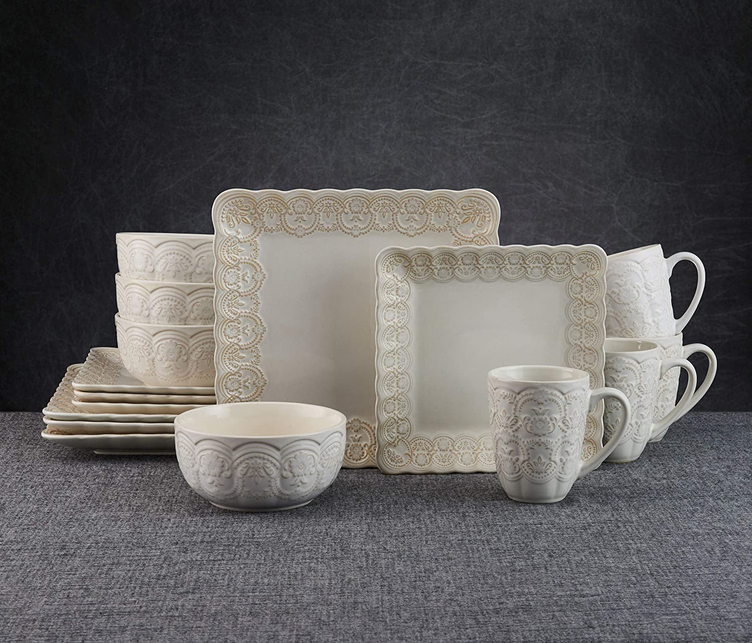 Pfaltzgraff® Madeleine White Stoneware 16-Piece Dinnerware Set