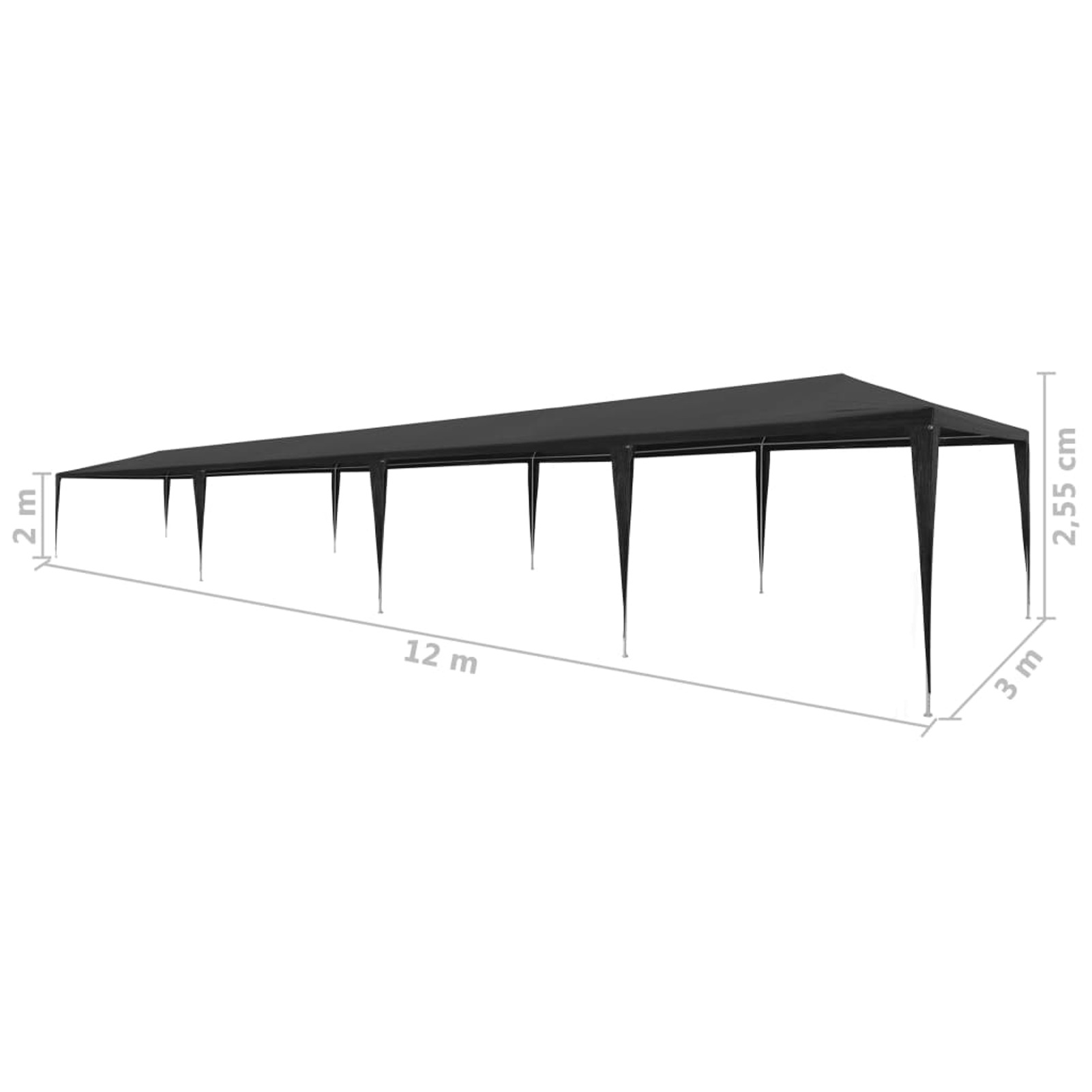 moobody Party Tent 9.8'x39.4' PE Anthracite