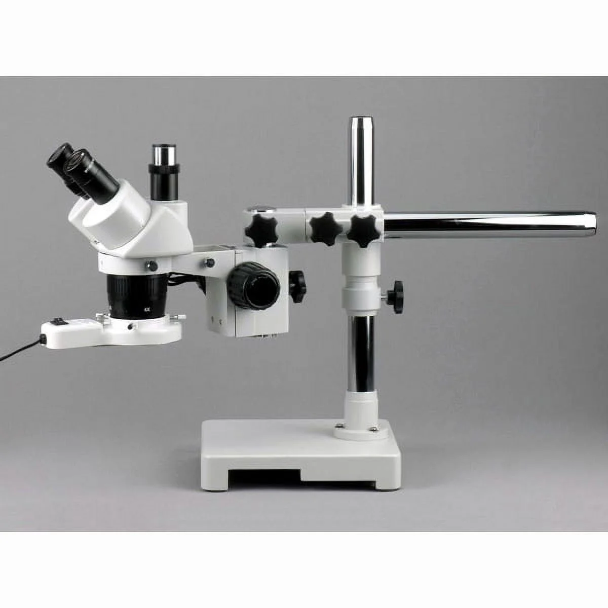 AmScope SW-3T13-FRL Trinocular Stereo Microscope, WH10x Eyepieces, 10X and 30X Magnification, 1X/3X Objective, Single-Ar