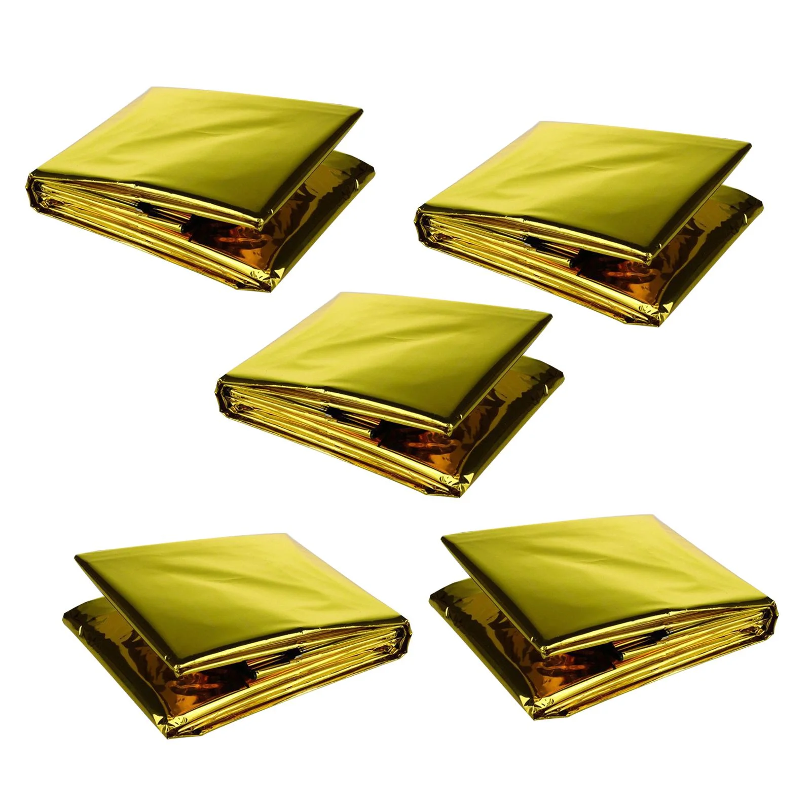 2x 5Pcs Foldable Outdoor Blanket Thermal Blanket First Aid Shelter Waterproof Mat Protection Tent Sleeping Bag