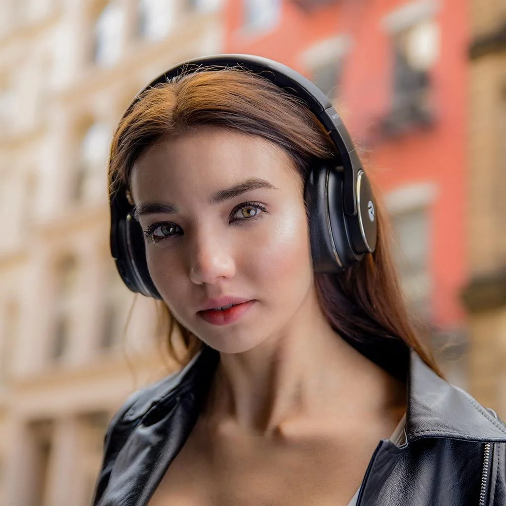 Raycon the Everyday Over-Ear Headphones, bluetooth and wireless with built-in Mic - Carbon Black