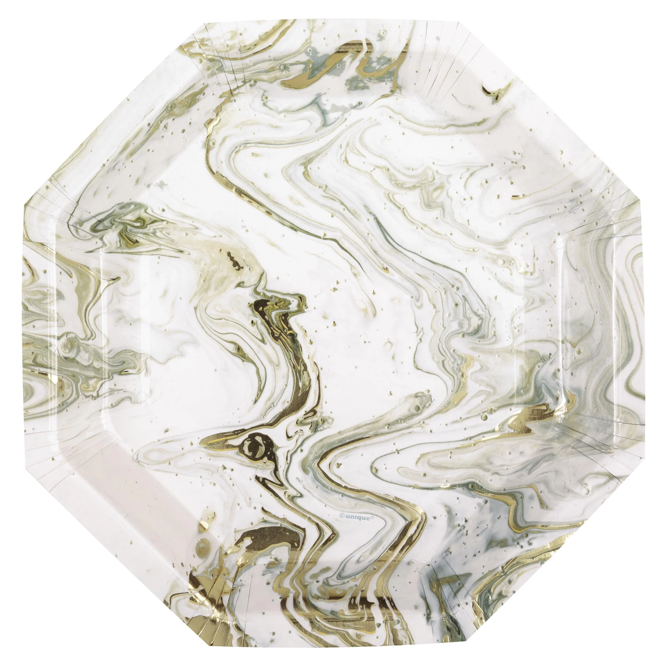 Way to Celebrate! Gold & Silver Marble Party Tableware and Decoration Kit for 16 Guests