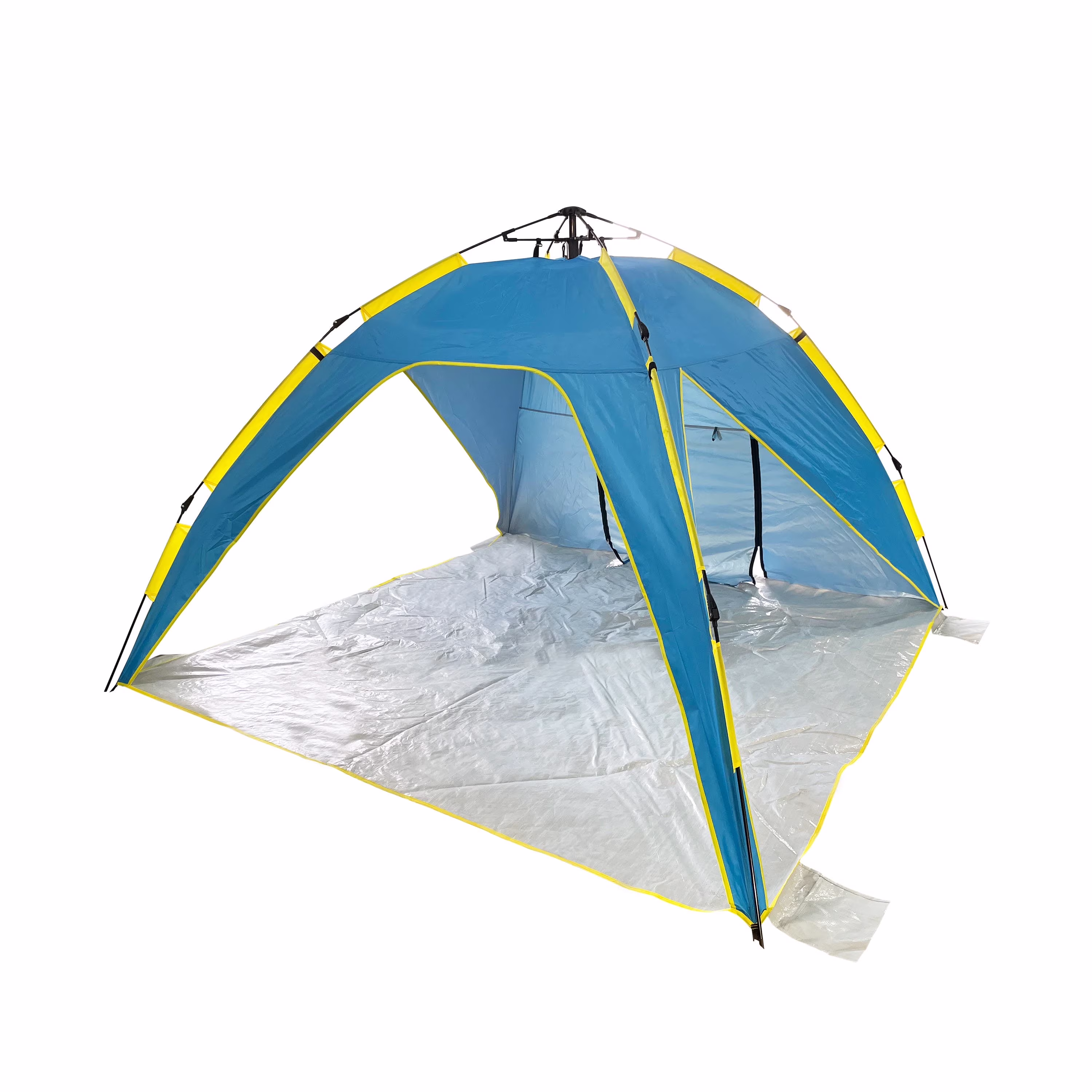Bliss Hammocks Pop-up Collapsible Beach Tent with Carry Bag, Wind Resistant - Blue & Yellow