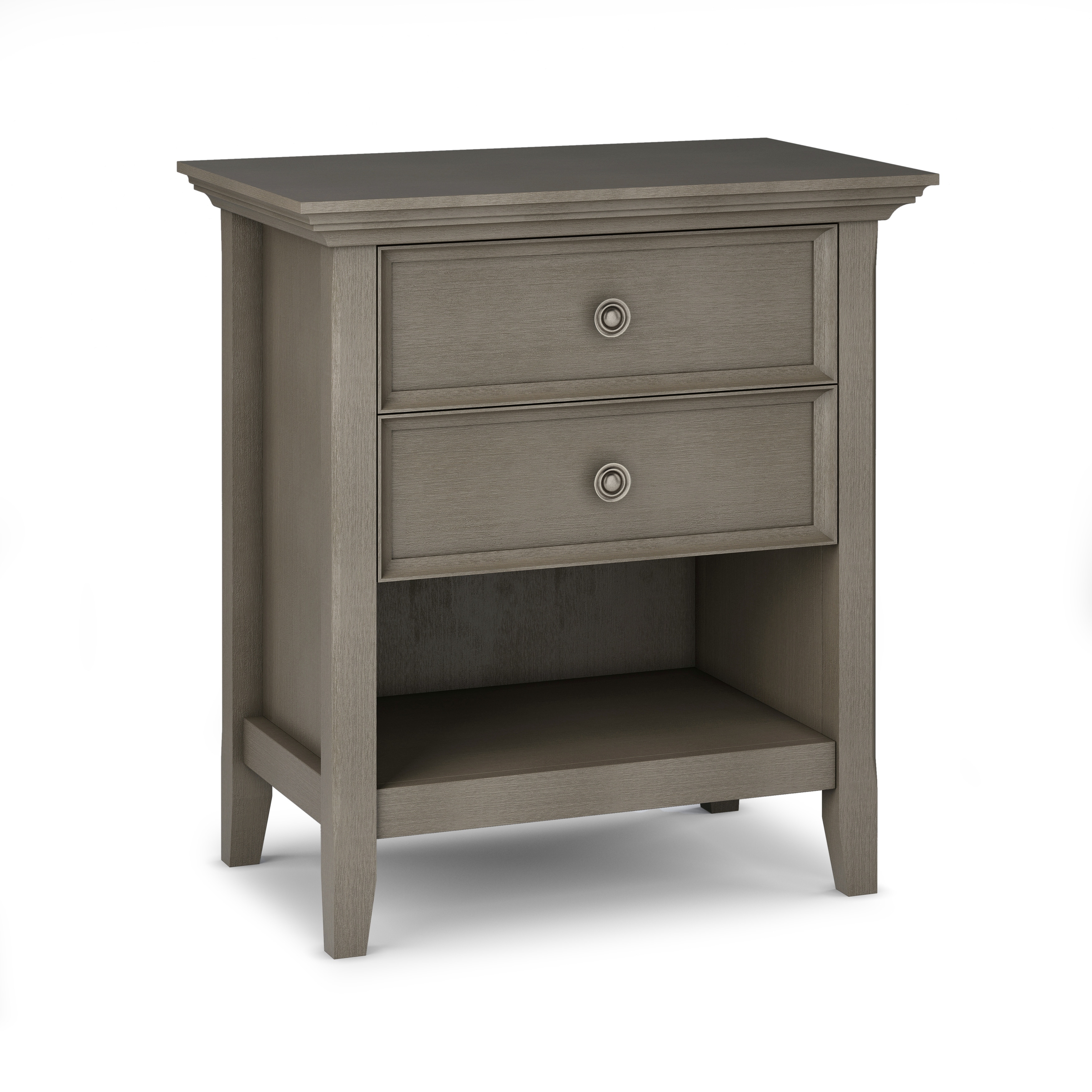 WyndenHall  Halifax SOLID WOOD 24 inch Wide Bedside Nightstand Table Farmhouse Grey Lacquer, Stained