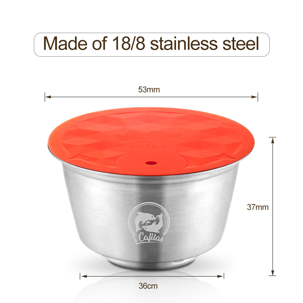 Leyfeng Reusable Milk Capsule Stainless Steel Refillable Milk Foam Pod Compatible with Dolce Gusto