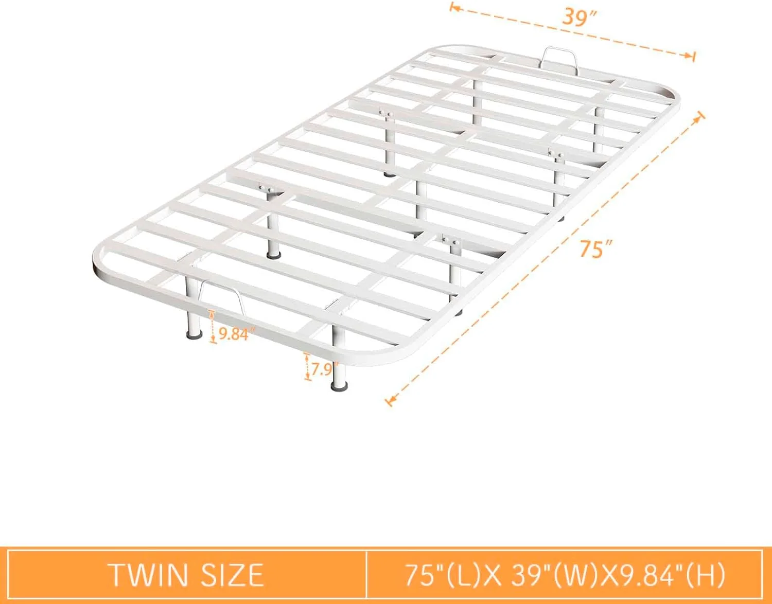 YINCHEN Floating Metal Bed Frame - Twin Size Modern Platform with Smart LED Lights, Heavy Duty Bed Mattress Foundation, No Box Spring Needed, Warm White