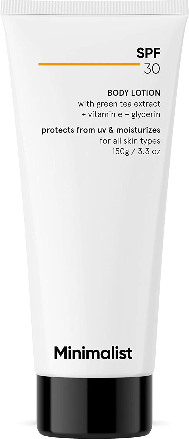 Minimalist SPF 30 Body Lotion, UVA & UVB Protection | Photostable | Acne Safe | Broad Spectrum PA+++ Sunscreen | For Men & Women | 150 g