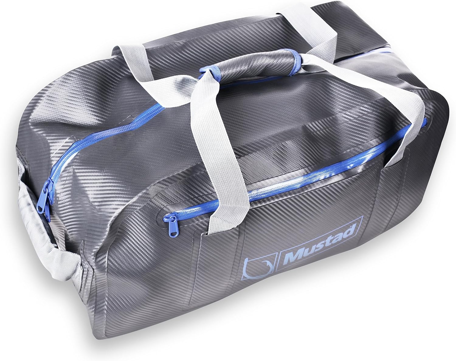 Mustad MB016 50 Liter 500D Tarpaulin Dry Duffle Bag, Dark Grey & Blue