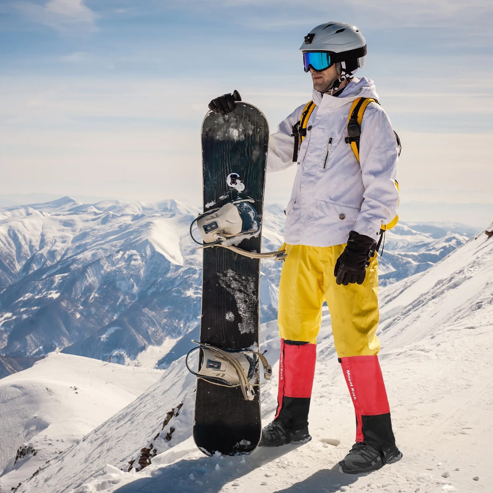 Uxcell Leg Gaiters, Waterproof Shoe Covers Adjustable Snow Boot Gaiter, Black, XL