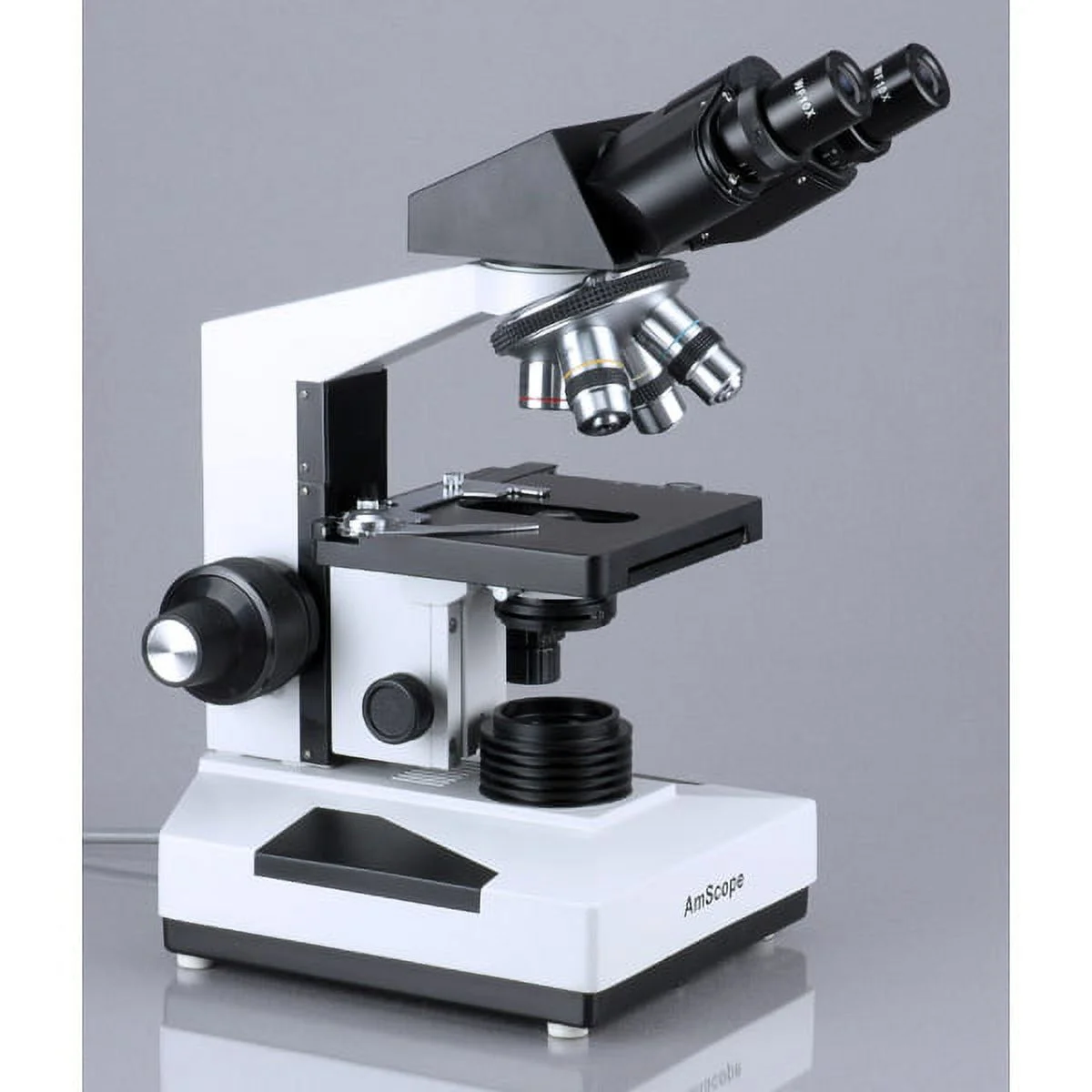 AmScope 40x-2000x Advanced Binocular Microscope + 50 Slides + 100 Coverslips New
