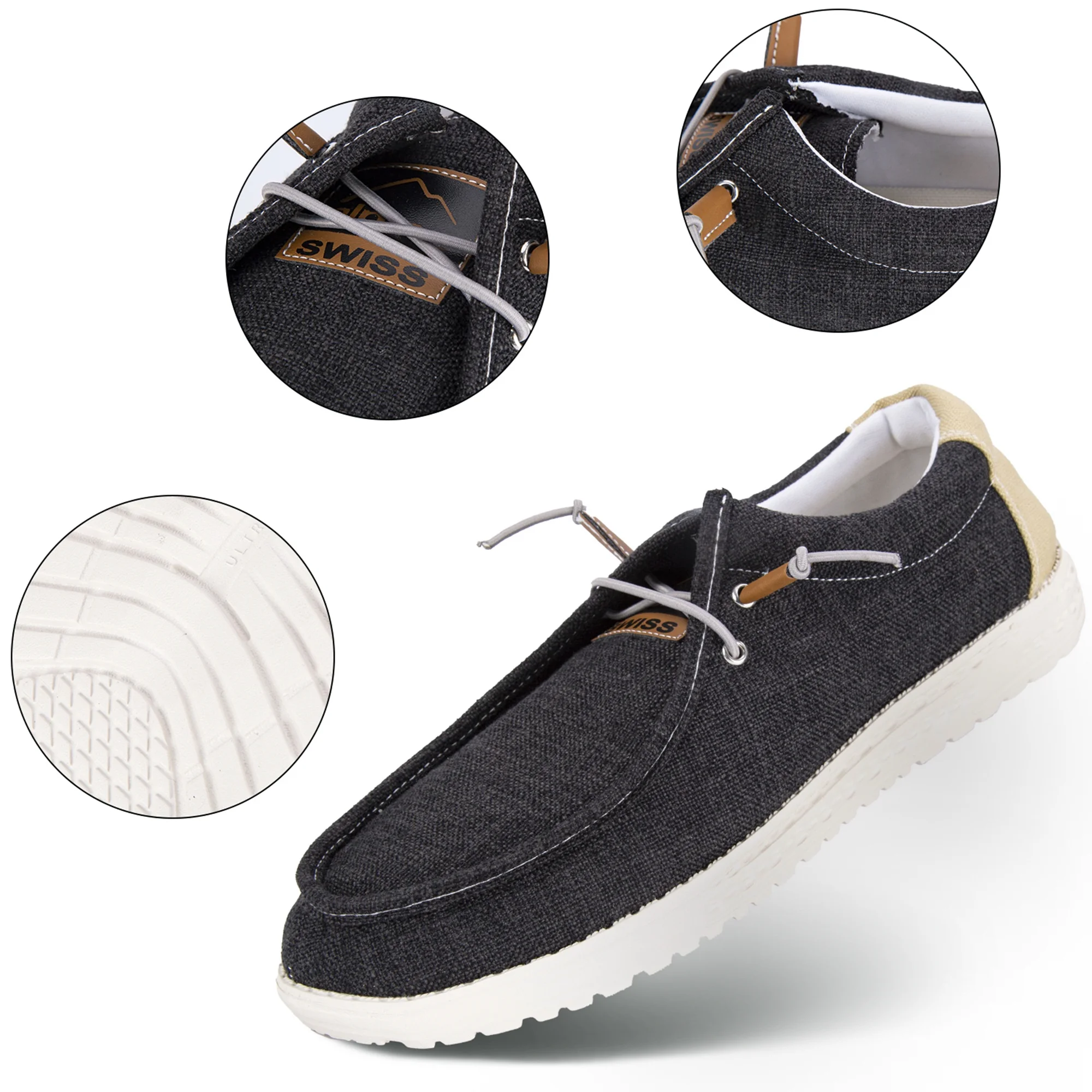 Alpine Swiss Flynn Mens Boat Shoes Casual Slip On Moccasin Loafers Sailing Deck Shoe So Light It Floats On Water