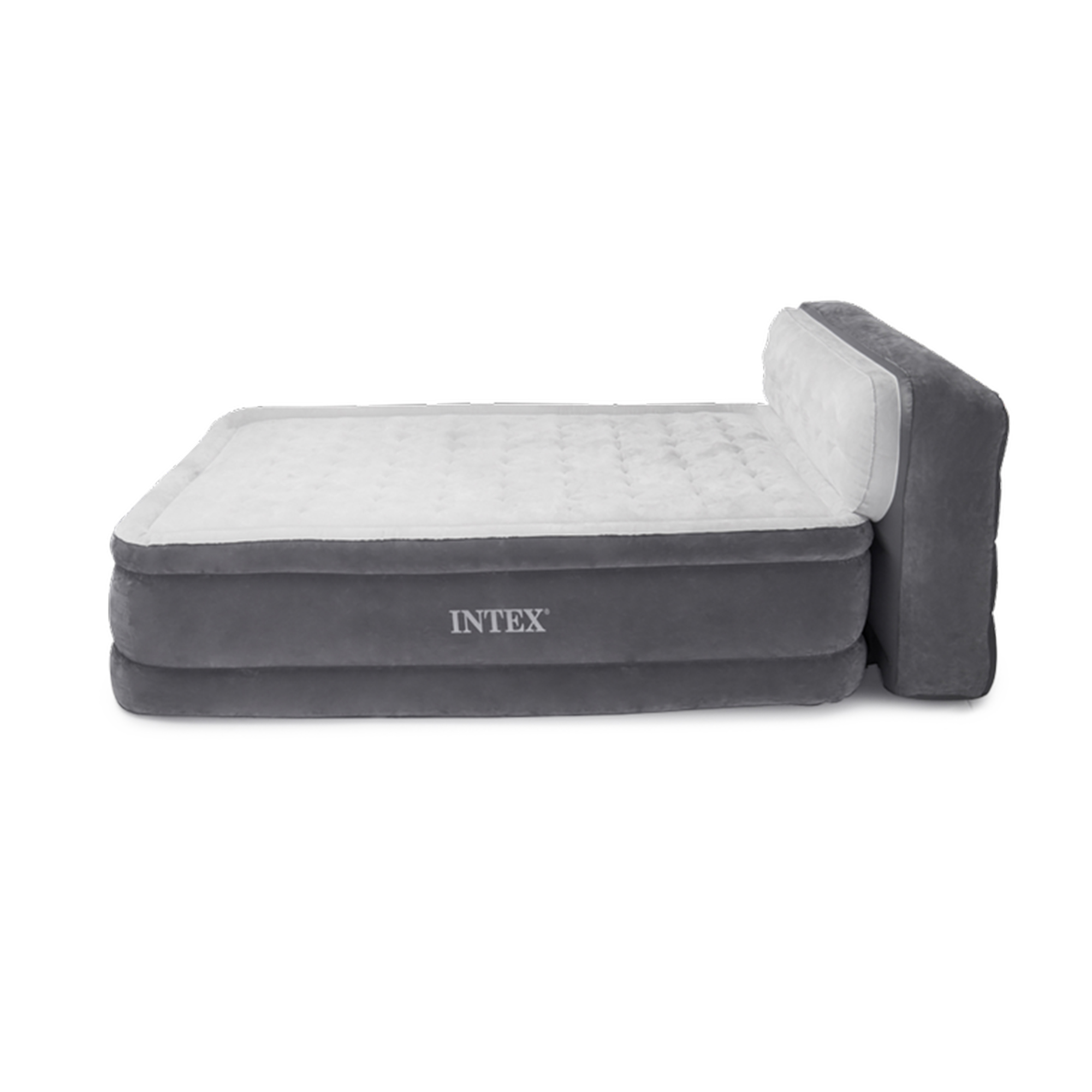 Intex Ultra Plush Inflatable Bed Air Mattress w/ Built-in Pump, Headboard, Queen
