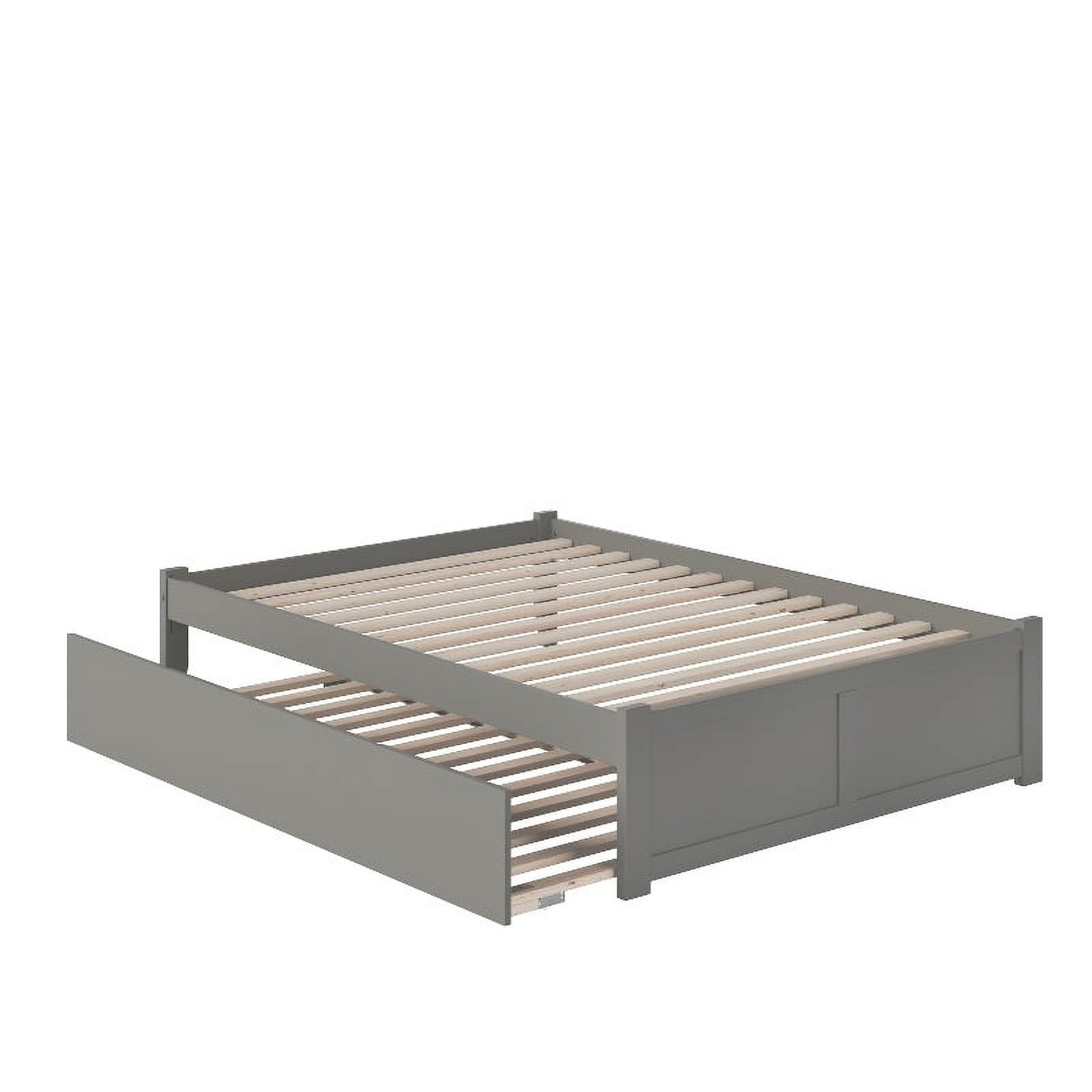 Bowery Hill Traditional Wood Full Mates Bed with Trundle in Gray