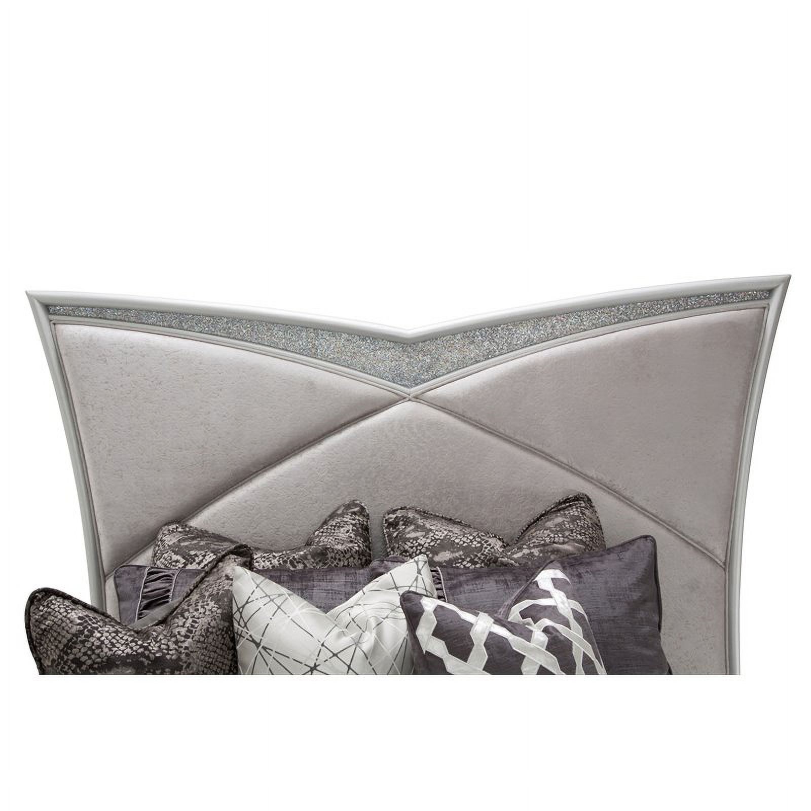 Maklaine Modern Wood/Vinyl Eastern King Upholstered Bed in Dove Gray