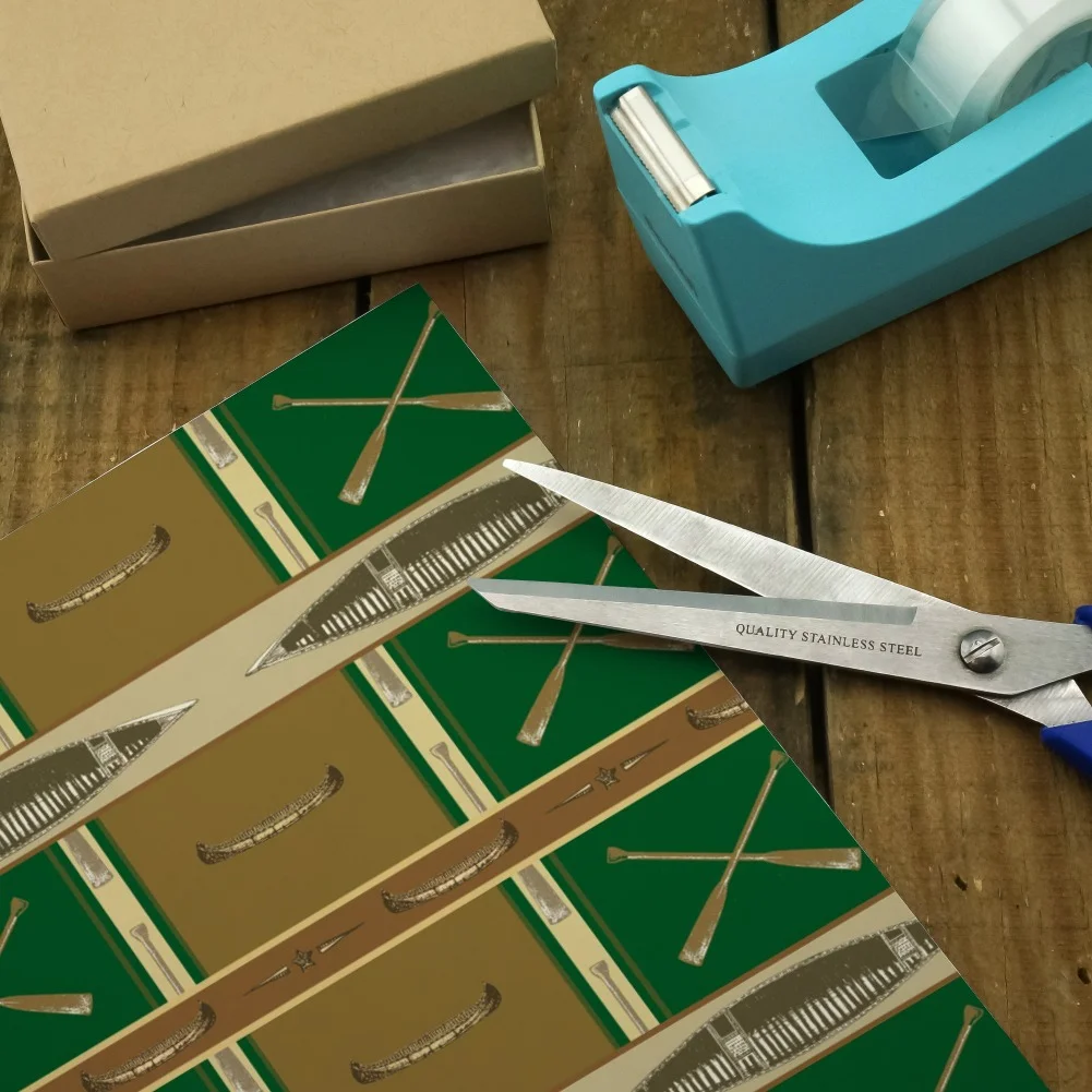 Canoeing Canoe Paddles Camping River Fishing Premium Roll Gift Wrap Wrapping Paper