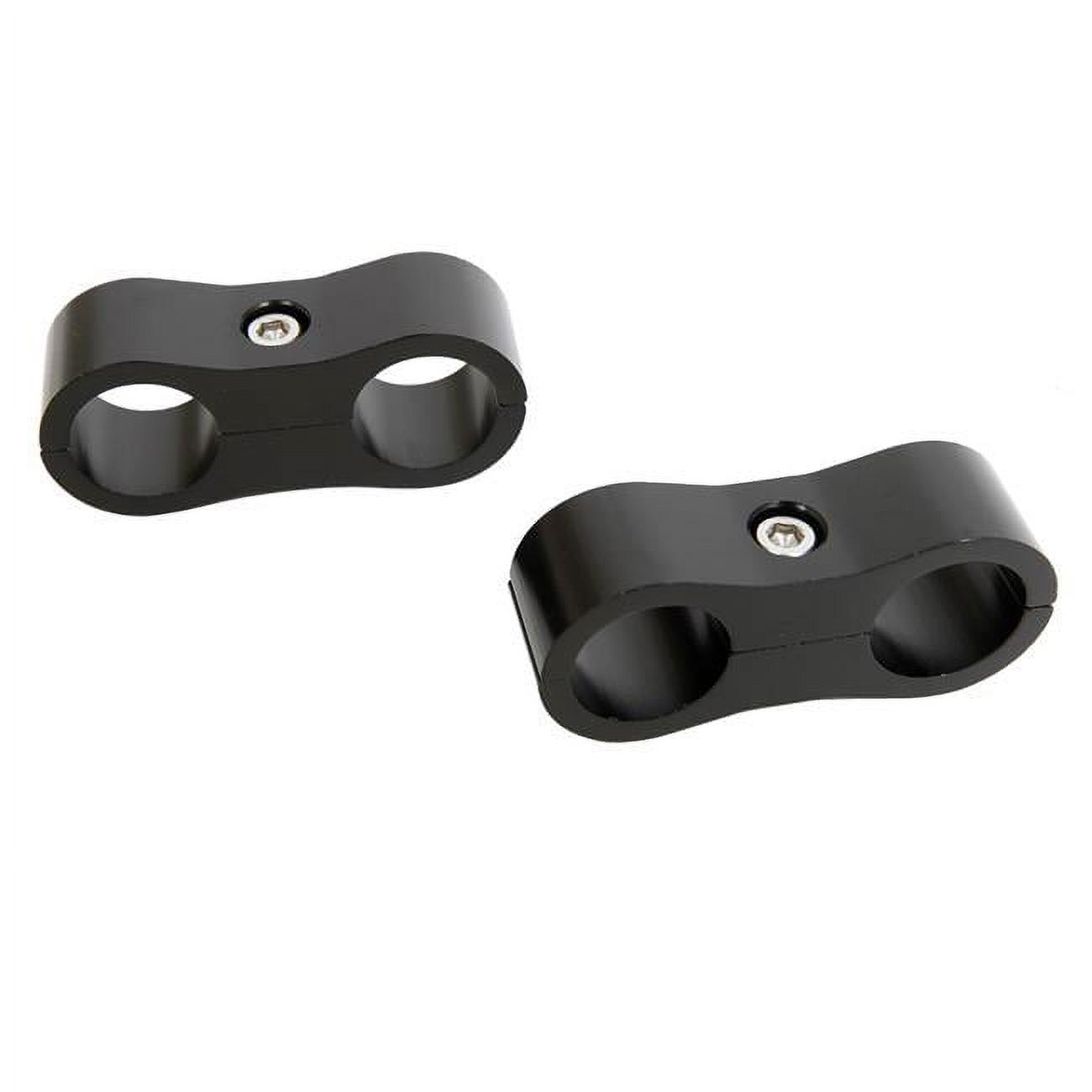 Hose & Tube Separator with Two 6AN Holes, Black Anodize - Pack of 2