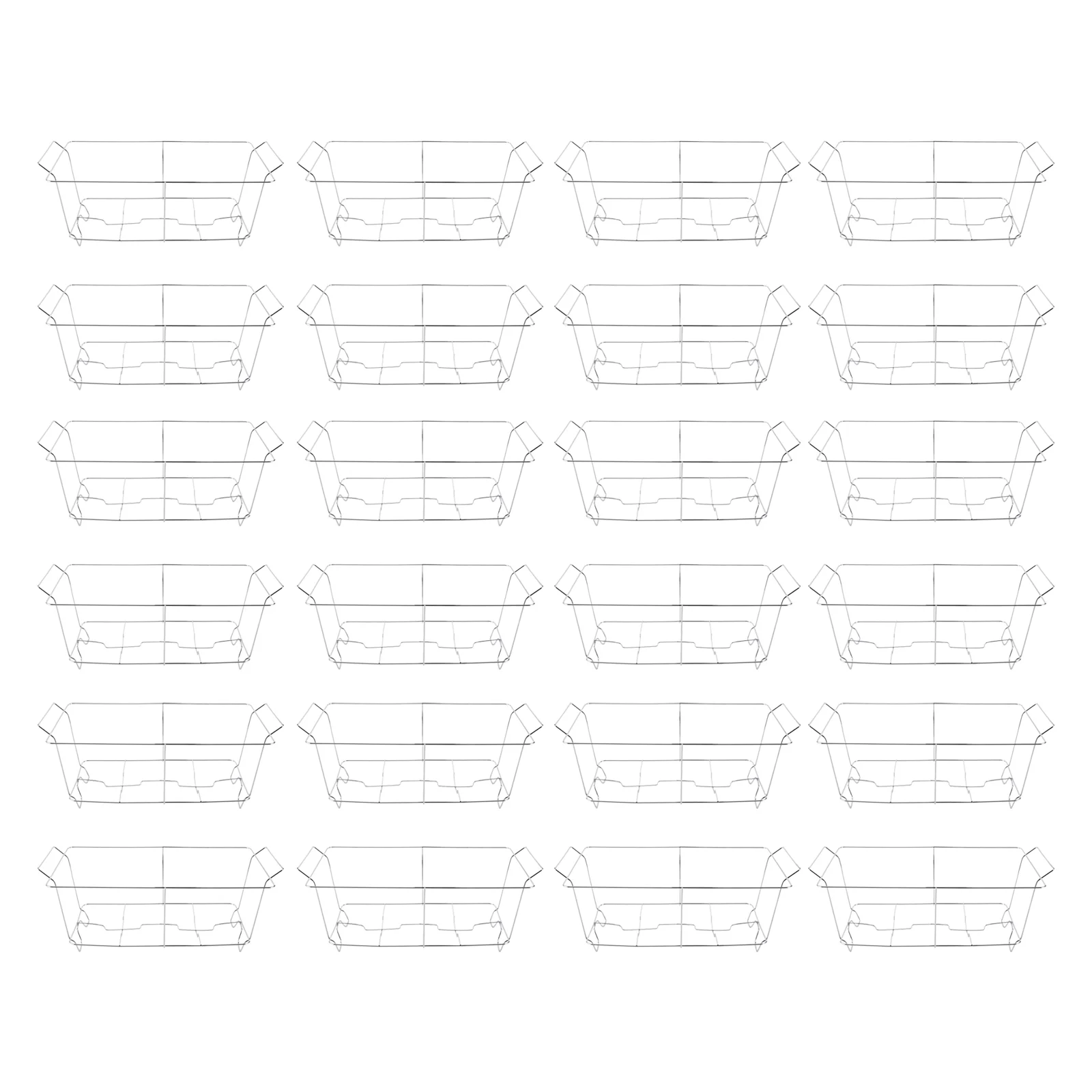 24Pcs Stand Serving Trays Buffet Dish Warmer Rack Wire Chafing Dish Rack