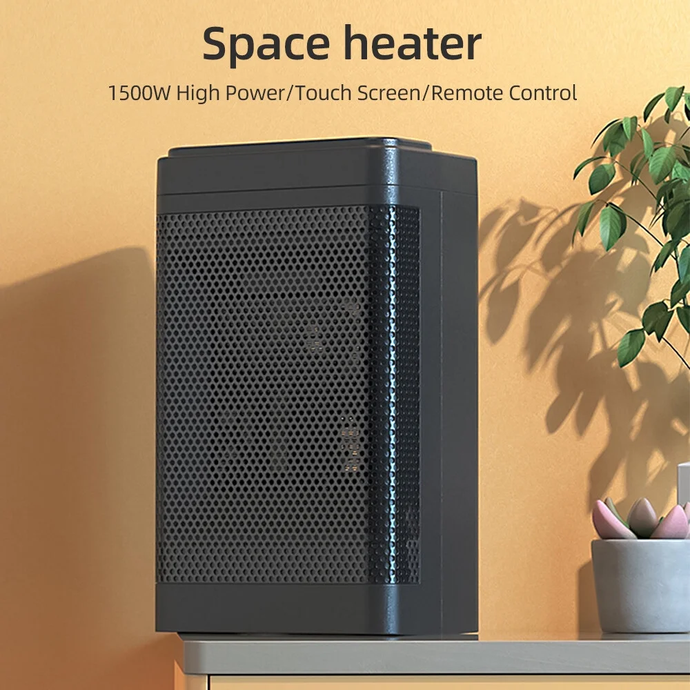 Leyfeng Heater Household 3 Speed Touch Screen Remote Control Mini Electric 1500W High Power 12H Timing Intelligent Shutdown Small Desktop PTC Fast Heat Silent Heater
