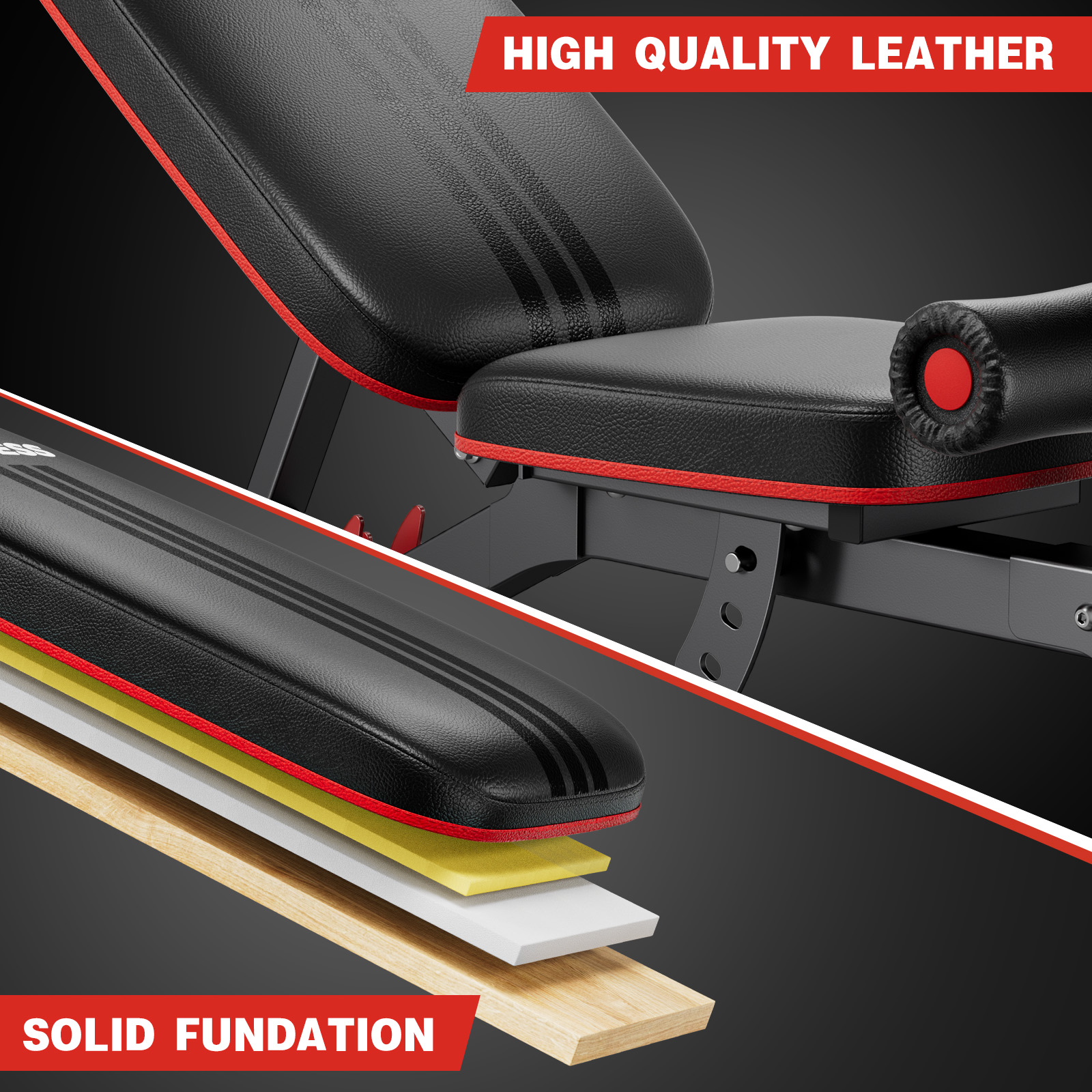 GIKPAL 6 Positions Adjustable Weight Bench,Foldable Workout Olympic Weight Bench Press for Full Body Strength Training,Incline, Flat, Decline,Maximum Weight 800 Lbs.